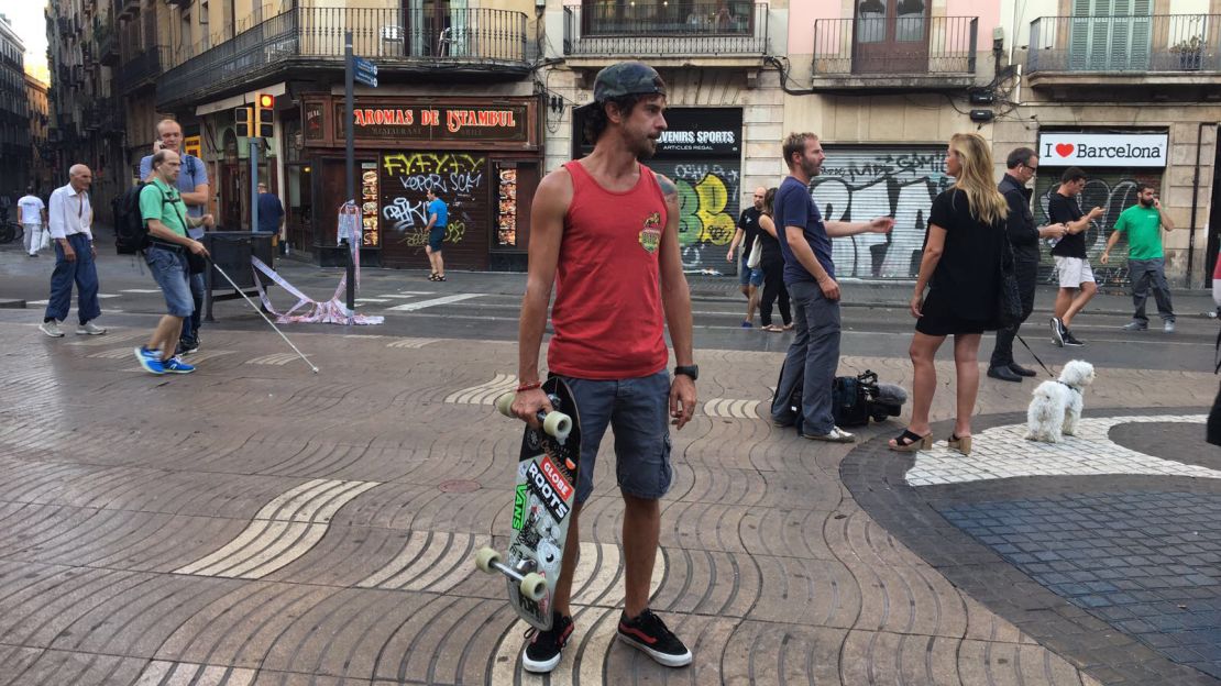 Cristiano Grazioli lives a stone's throw from Las Ramblas. He was at home at the time of yesterday's attack and hadn't emerged since.