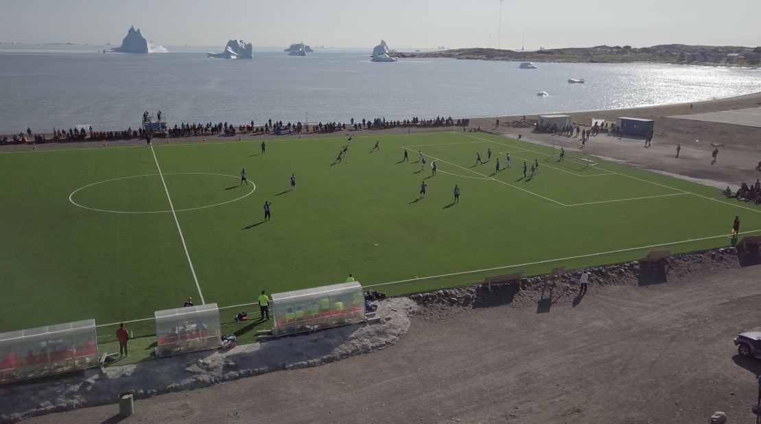 This is the 47th year of the Greenlandic football championships and only the second year the tournament has been played on artificial turf. 