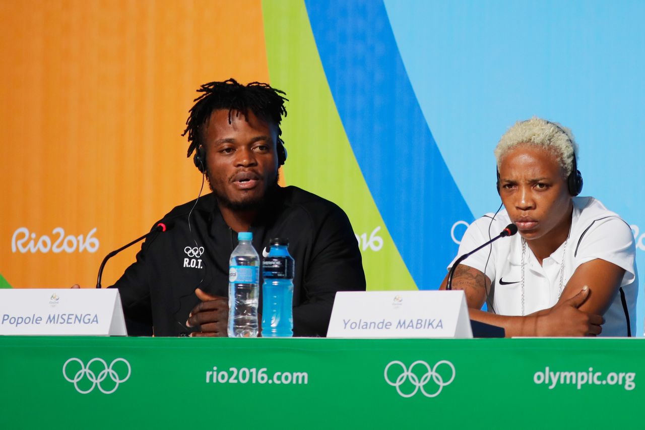 Yolande Mabika (right) and Misenga at the Rio Olympics in 2016. Three years earlier, Mabika, also a former DRC athlete, helped Misenga escape the team's Rio base.   