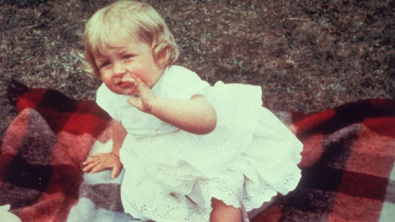 Diana Frances Spencer in 1962 on her first birthday at Park House on the royal Sandringham estate, where she grew up.