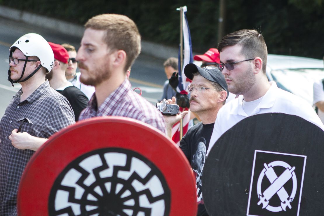 James Fields, right, marched in the Unite the Right rally in Charlottesville. 