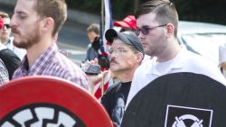 James Fields, right,  at alt right rally in Charlottesville, Virginia on August 12.