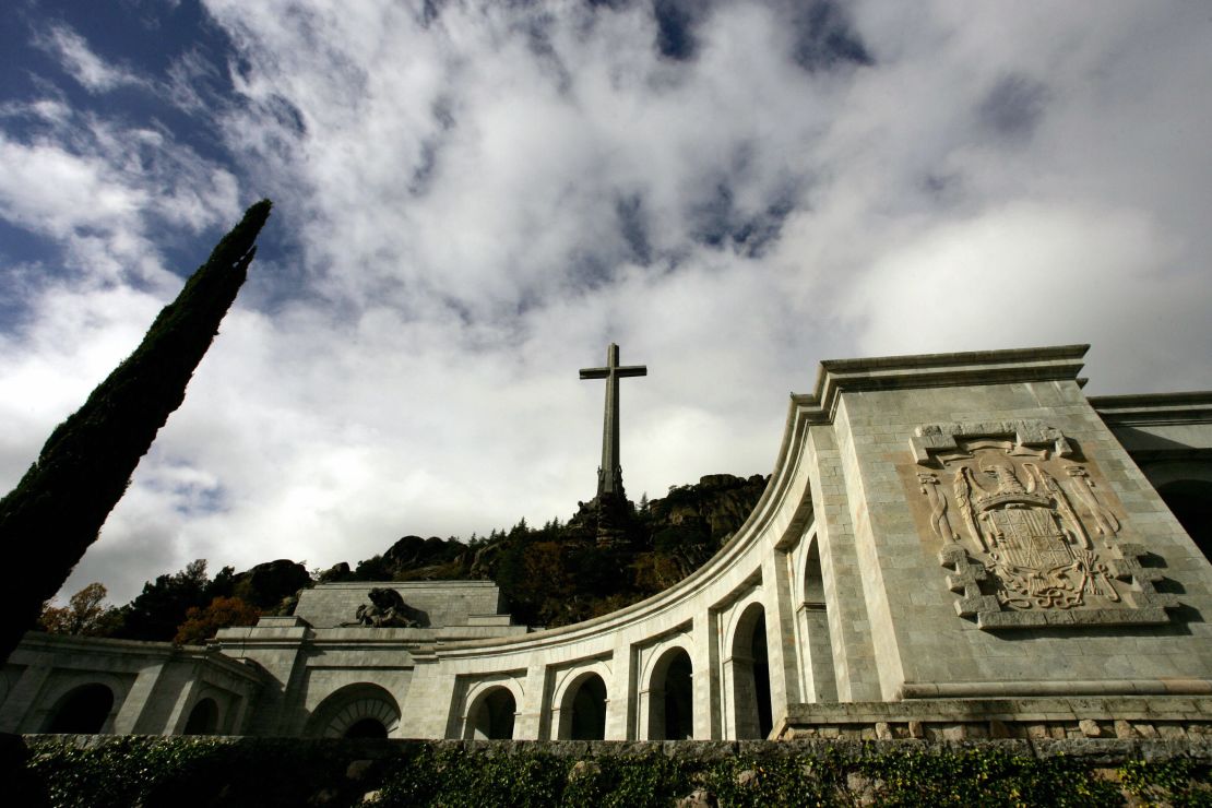 The basilica of the Valle de los Caidos (The Valley of the Fallen), a monument to the Francoist combatants who died during the Spanish civil war and Franco's final resting place just outside Madrid. 