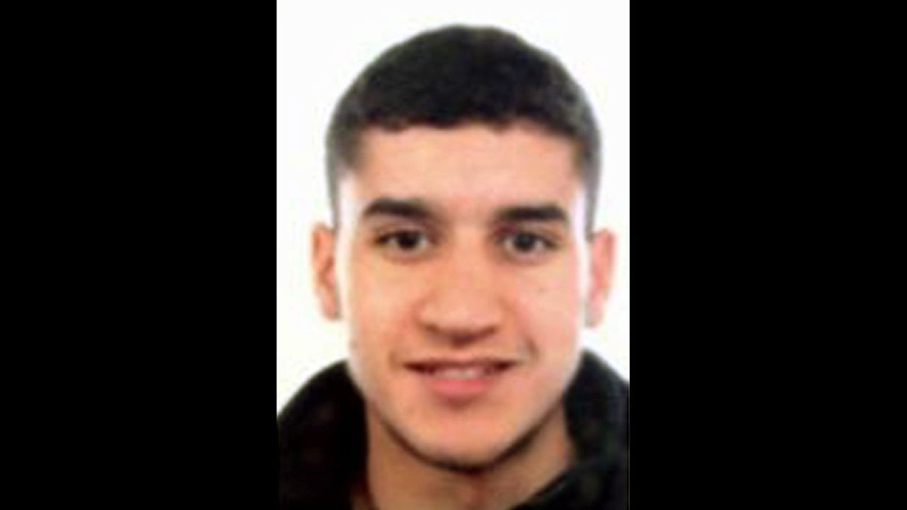 Handout image released by the Catalan regional police "Mossos D'Esquadra" on August 18, 2017 of Younes Abouyaaqoub.