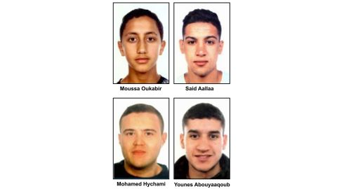 Police released images of four suspects. Three are dead, but Younes Abouyaaqoub remains on the run.