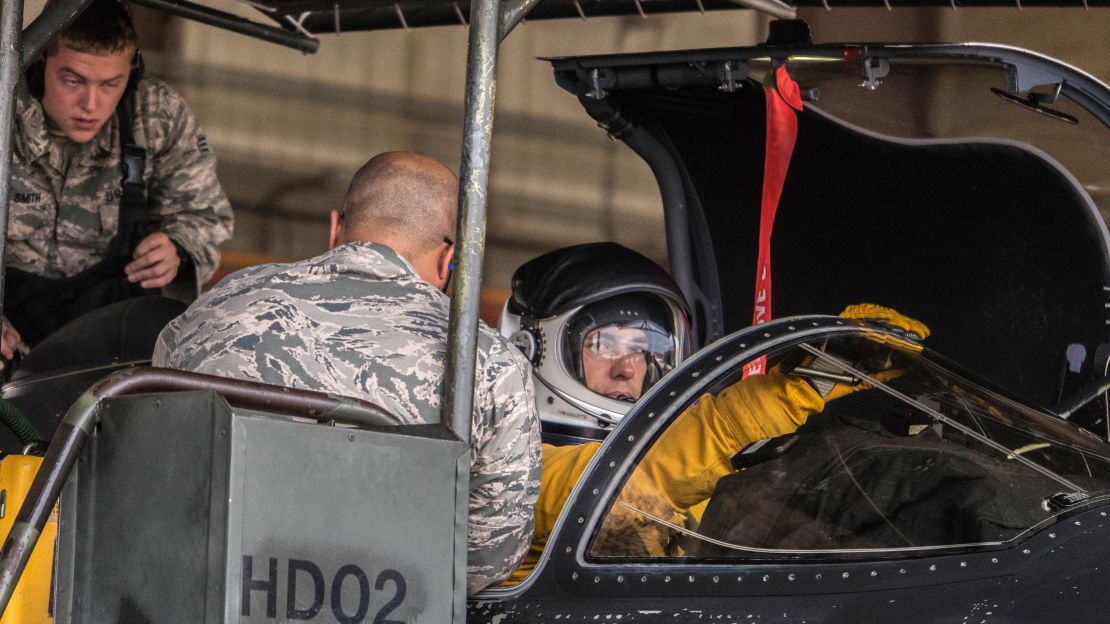 A U-2 "Dragon Lady" pilot at Osan Air Base prepares to embark on a 12-hour mission over the Korean Peninsula.