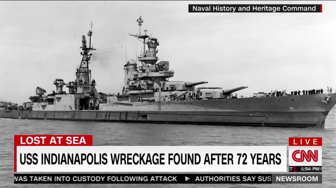 The USS Indianapolis sank in the Pacific Ocean after an attack by Japan in 1945.