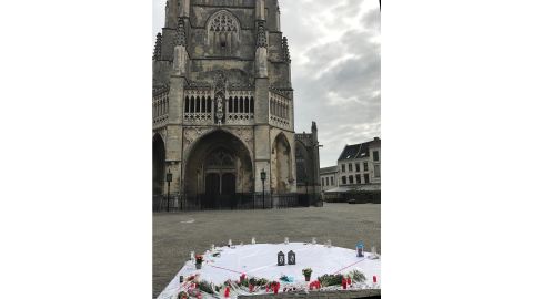 Residents in Tongeren, Belgium, placed flowers and candles in honor of the Barcelona victims.