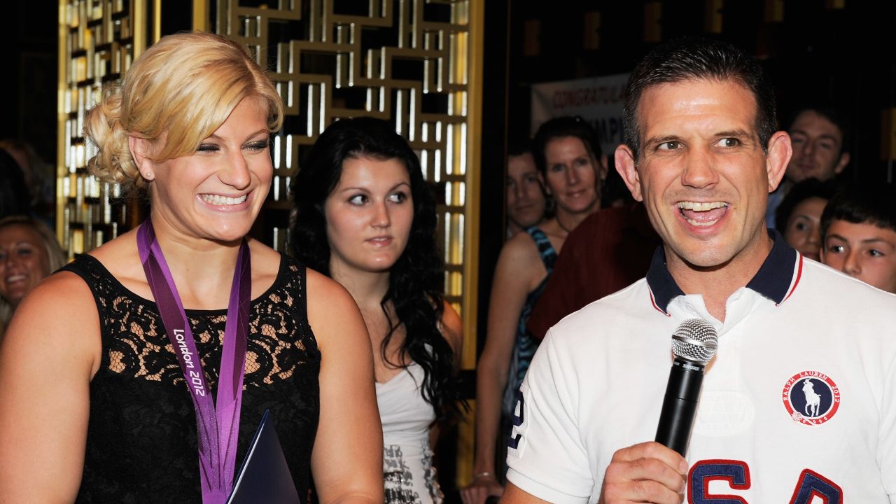 Kayla Harrison and Jimmy Pedro at Harrison's homecoming party after London 2012