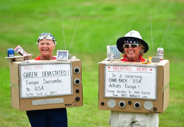 Two Team USA fans got inventive with their outfits, as they celebrated their country's victory.