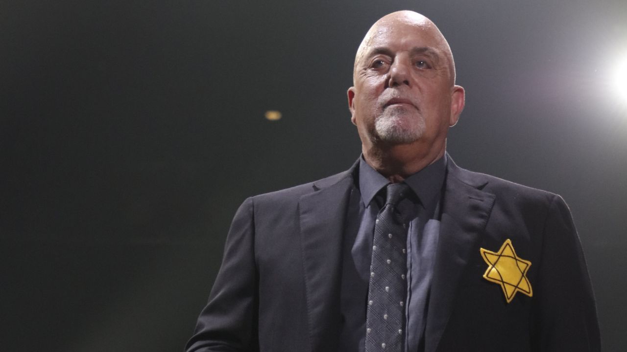 Billy Joel wears a jacket with the Star of David during the encore of his 43rd sold out show at Madison Square Garden on August 21, 2017 in New York City.  