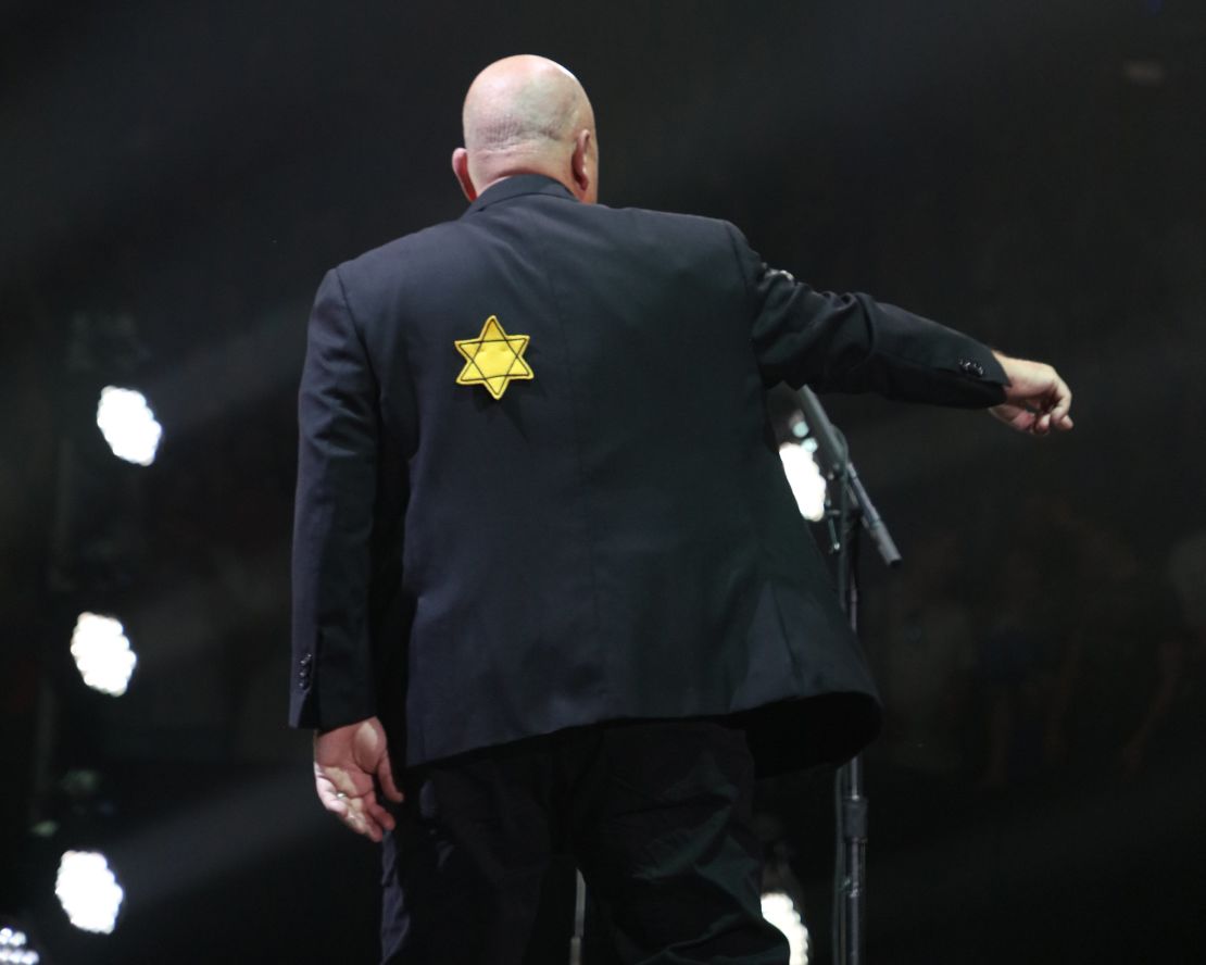 Billy Joel wears a jacket with the Star of David during the encore of his 43rd sold out show at Madison Square Garden on August 21, 2017.