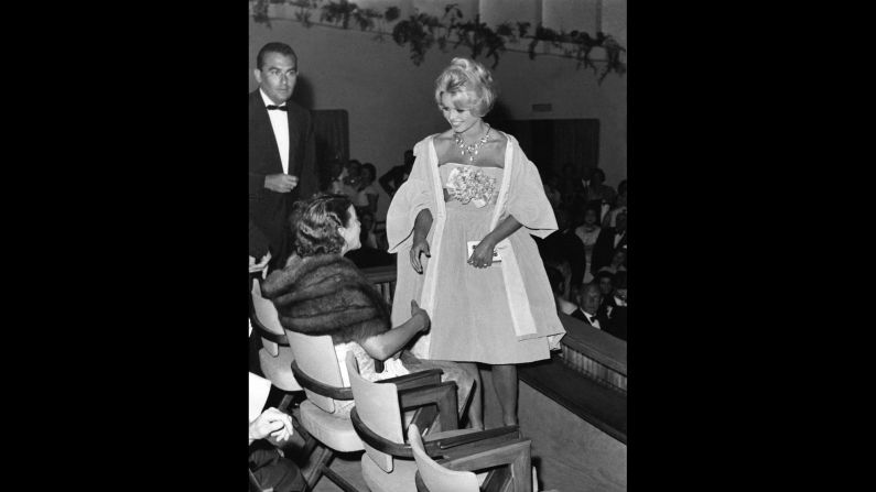 Actress Brigitte Bardot attends the premiere of the 1958 drama "En Cas de Malheur" (In Case of Adversity).