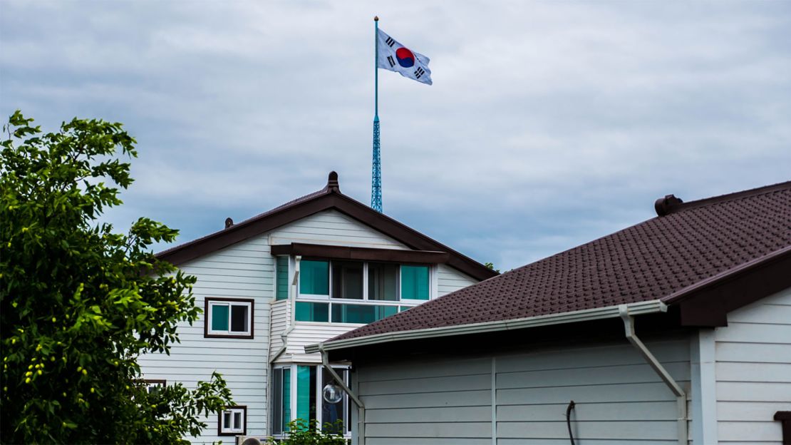 In Taesung, also known as Freedom Village, houses are built with extra thick walls because of the incessant propaganda.