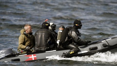 Danish Defense Command divers prepare for a dive near Copenhagen after the discovery of what turned out to be Wall's torso last August.