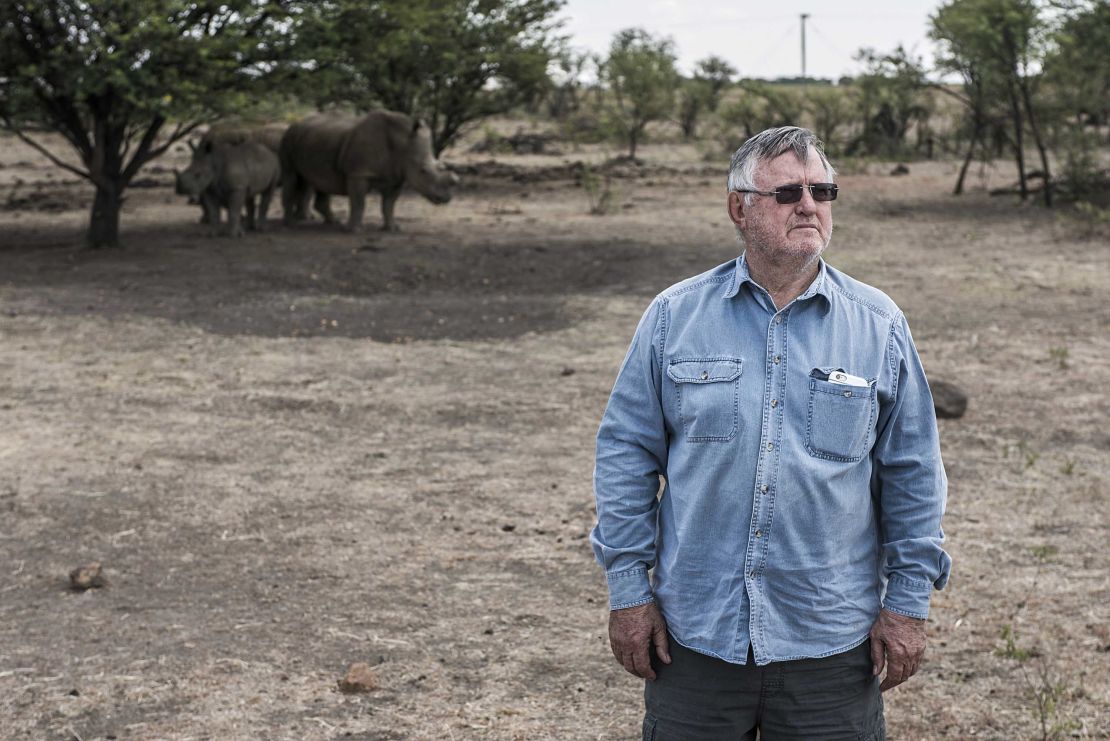 John Hume, pictured at his Johannesburg ranch in 2015, has obtained a permit to sell 264 horns.