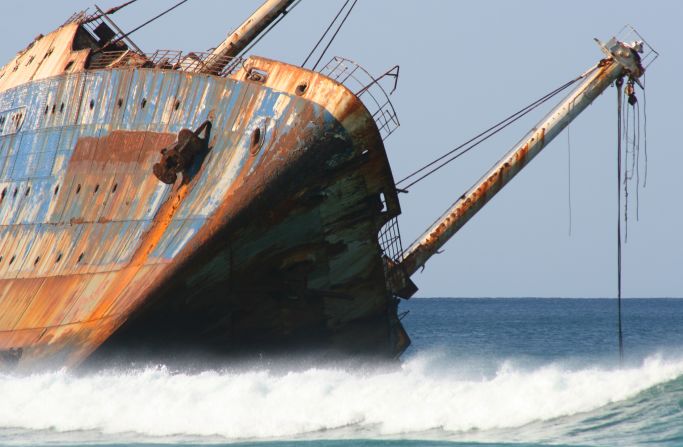 Built in 1940, the American Star ship was wrecked after it broke away from tow ships during a storm.