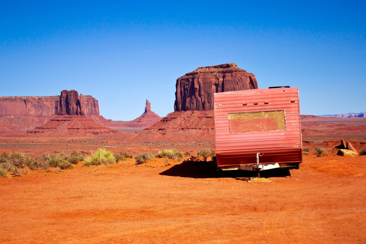 This abandoned caravan, found in Monument Valley on the Arizona-Utah border, is still relatively rust-free, thanks to the area's arid climate.