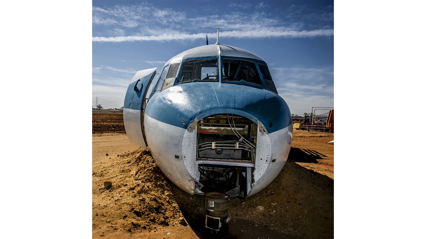 This abandoned airliner in North Platte, Nebraska has been converted into a playground.