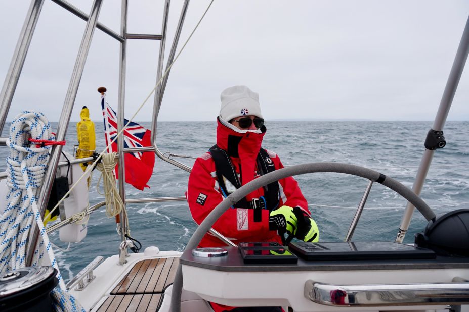 Kellie feels the cold during the bitterly cold journey to Gibraltar.                         