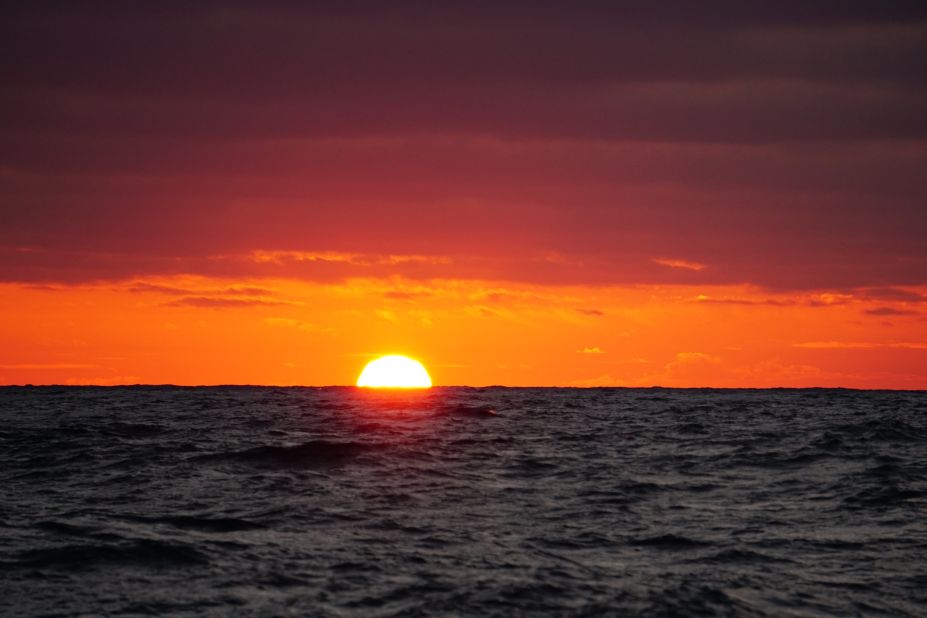 With nothing on the horizon, the open ocean is perfect place to capture stunning sunsets -- like this one in the Atlantic.