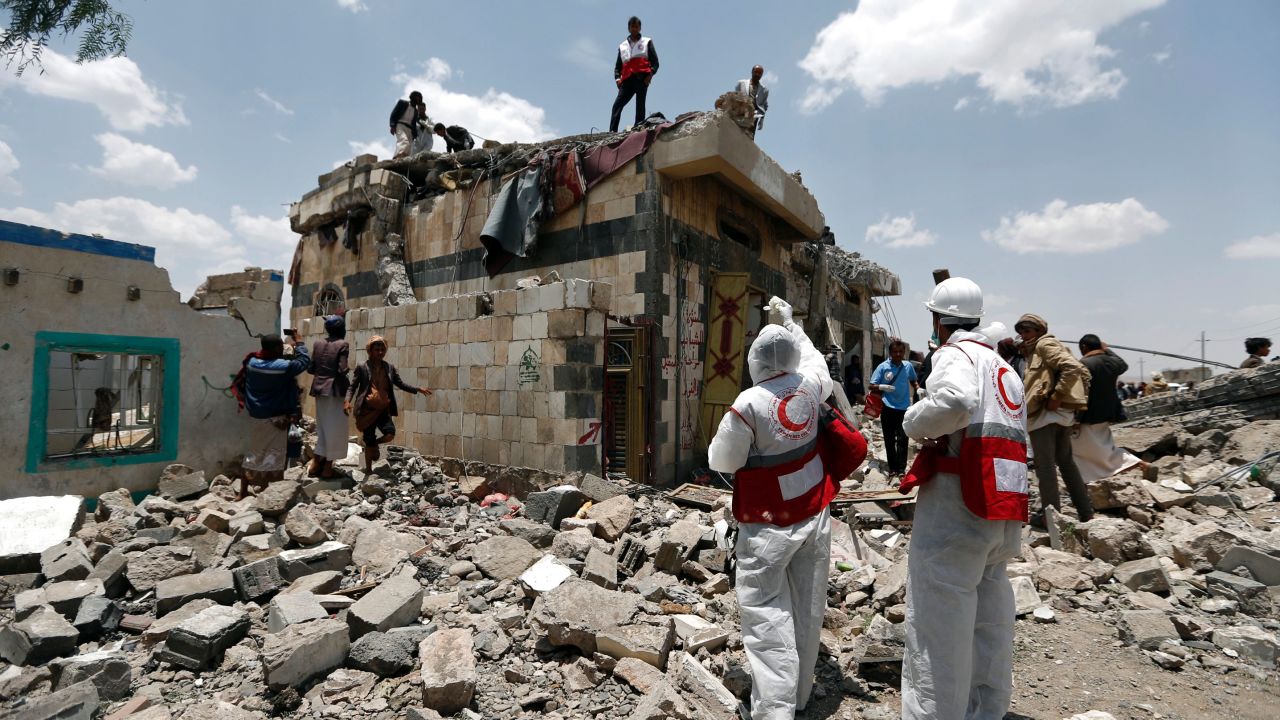 The site of an airstrike a few miles north of the capital city of Sanaa.