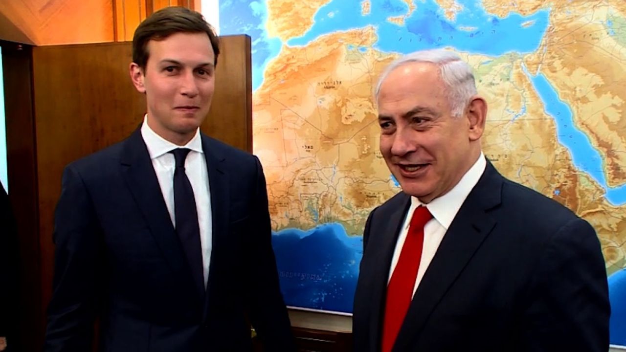 White House adviser Jared Kushner with Benjamin Netanyahu