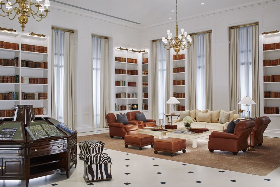 The interiors were handled by New York designer Anne Carson, who used Ralph Lauren Home pieces to style the space. 