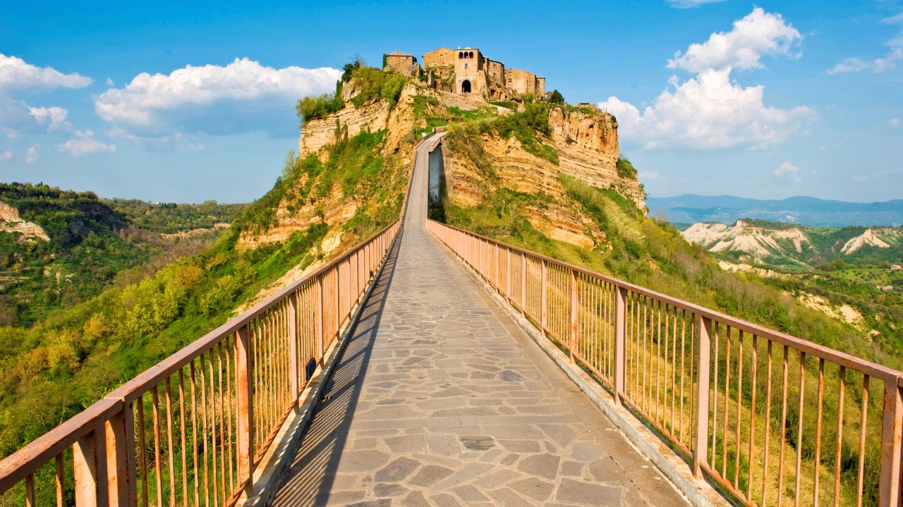 <strong>Civita Di Bagnoregio, Italy: </strong>The plateau on which this arresting little village stands is crumbling away. Many of its classic stone buildings have been lost since it was first settled 2,500 years ago. 