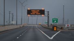 CORPUS CHRISTI, TX - AUGUST 25: A road sign warns travelers of the the approaching Hurricane Harvey on August 25, 2017 in Corpus Christi, Texas.  Hurricane Harvey has intensified into a hurricane and is aiming for the Texas coast with the potential for up to 3 feet of rain and 125 mph winds.  (Photo by Joe Raedle/Getty Images)