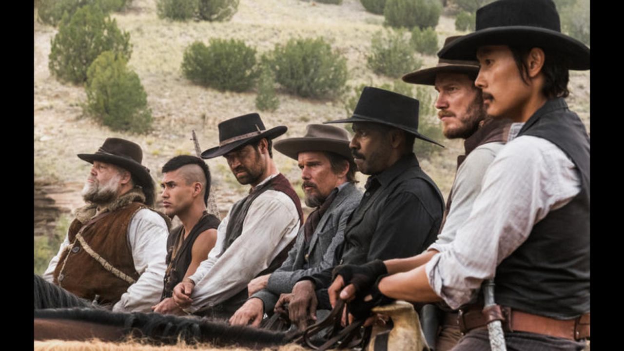 <strong>"The Magnificent Seven":</strong> Chris Pratt and Denzel Washington head up an all-star cast in this remake of a classic Western drama. <strong>(Hulu) </strong>
