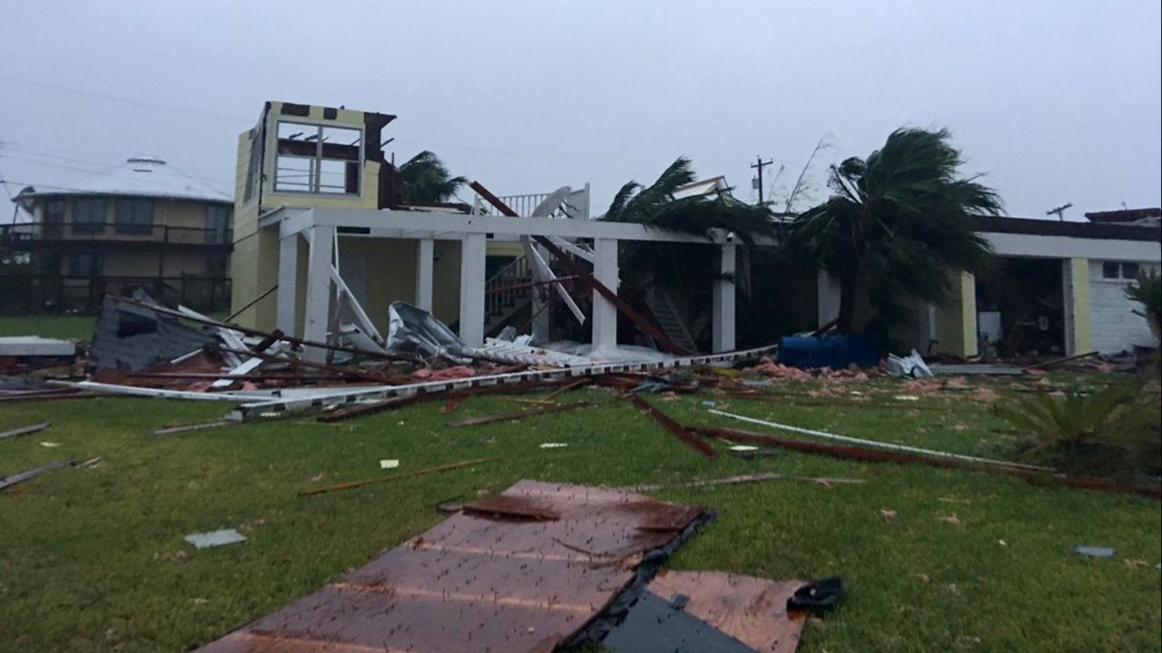 A scene of damage caused by Hurricane Harvey in Rockport, Texas, on August 26.