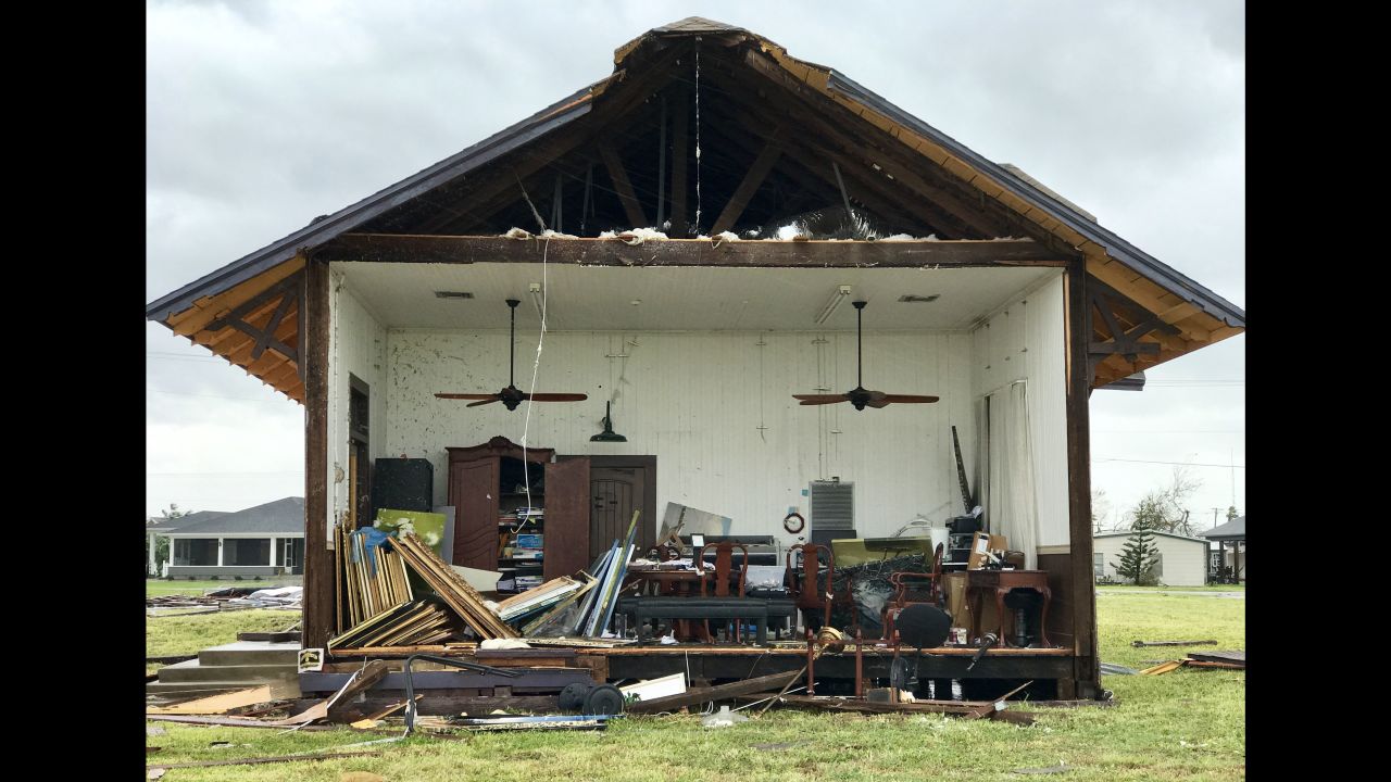 Rockport home sliced in half from Hurricane Harvey.
