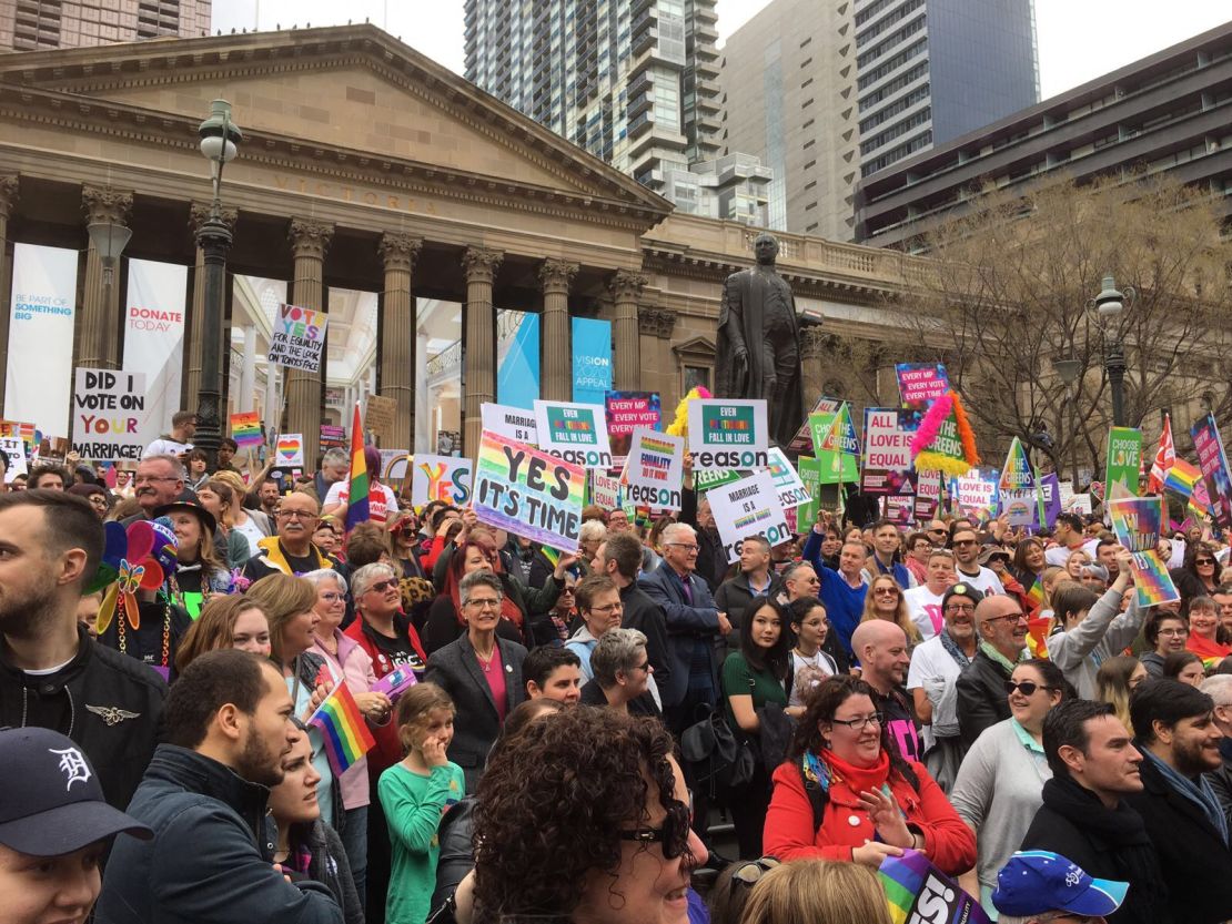 Organizers said as many as 20,000 people attended the August 26 rally in Melbourne.
