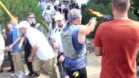 Richard Preston is seen in a video pointing a gun before firing in Charlottesville.