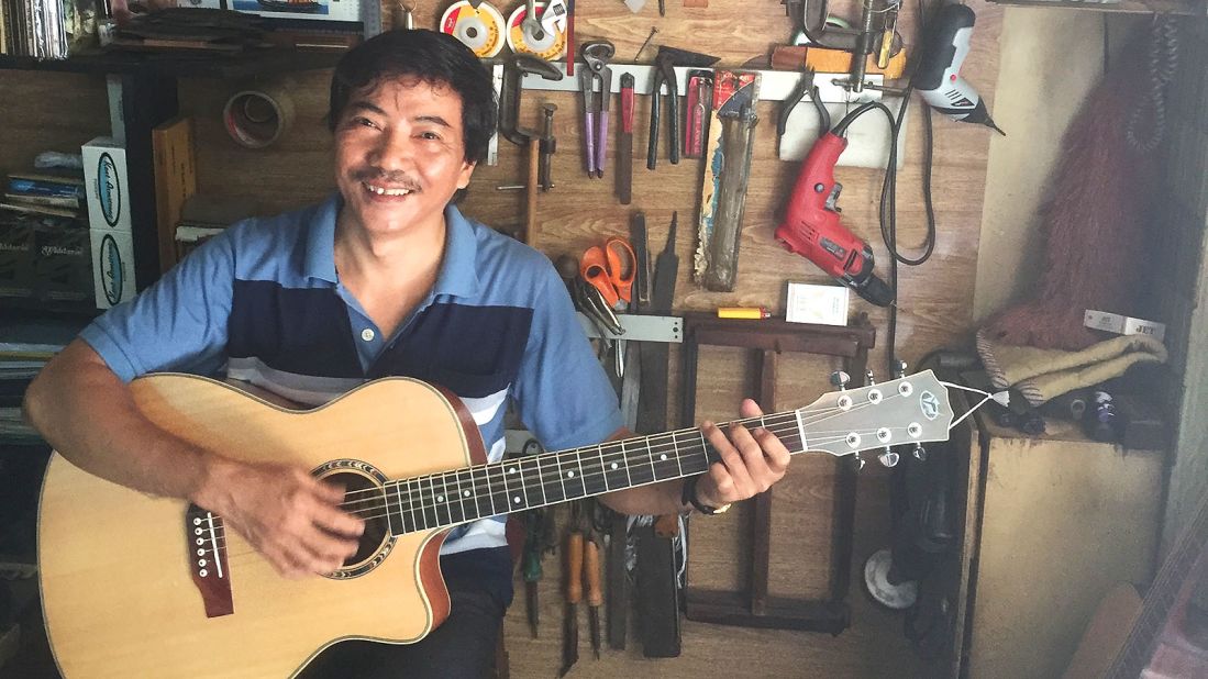 <strong>Guitar maker:</strong> Ton That Anh, who co-owns Duy Ngoc Guitars, is one of the longest-serving artisans on Nyuyen Thien Thuat.
