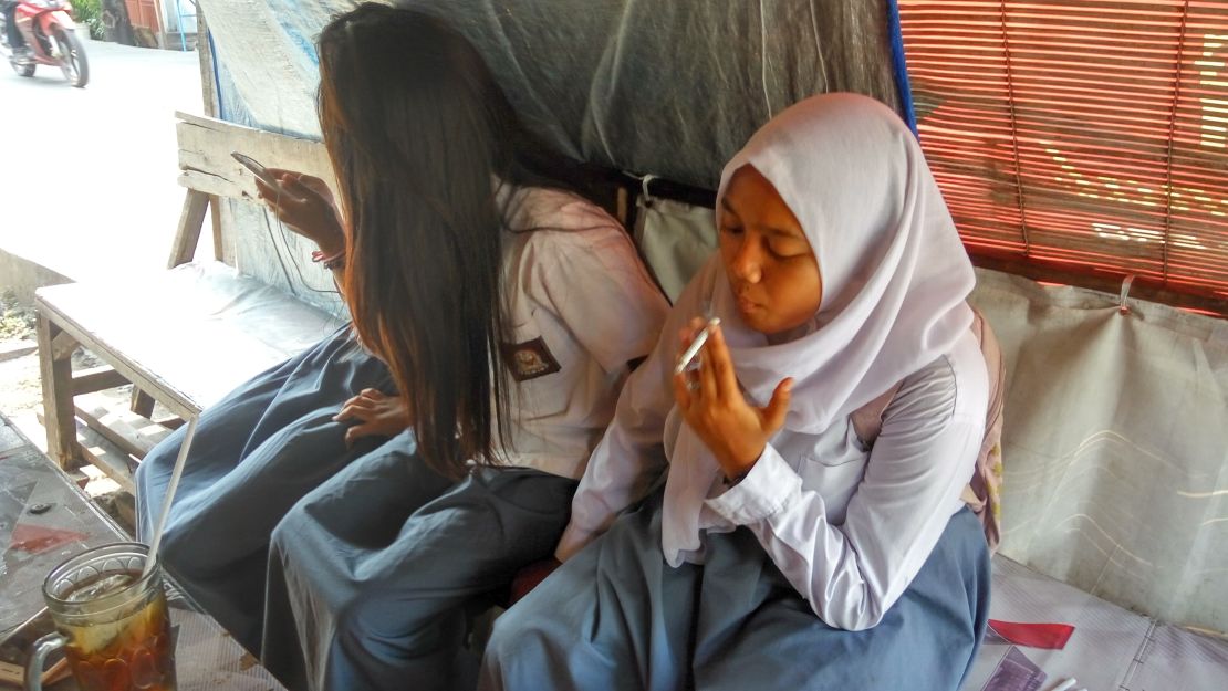 Icha, 16, began smoking when she was 13 after a friend offered a cigarette to smoke together.
