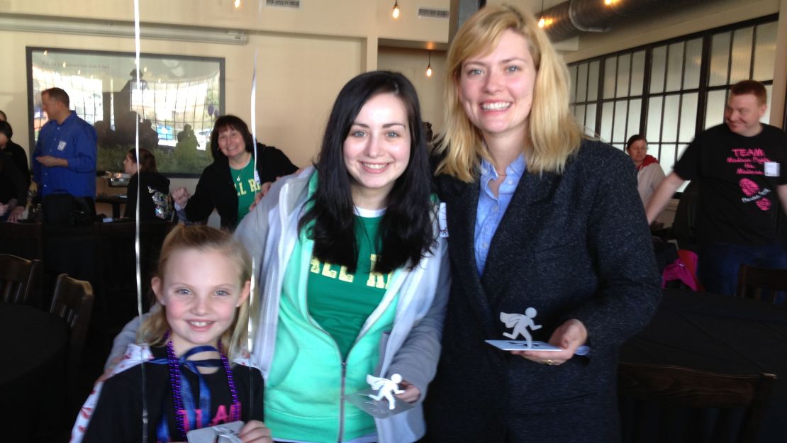 Susannah Cahalan, right, wrote about her rare autoimmune disease, leading others to a correct diagnosis -- including Madison Jensen, left, and Emily Gavigan.