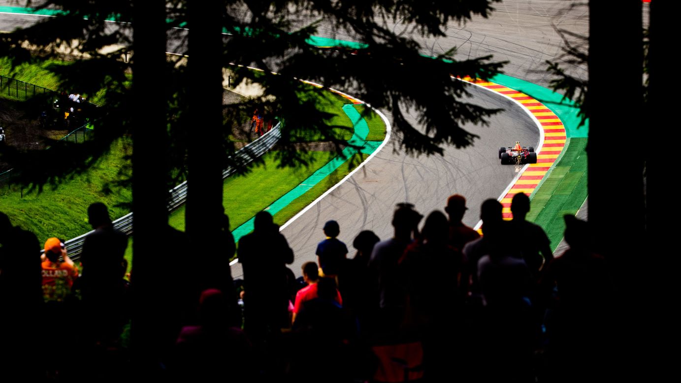 Formula One fans watch Max Verstappen during the Belgian Grand Prix on Sunday, August 27.