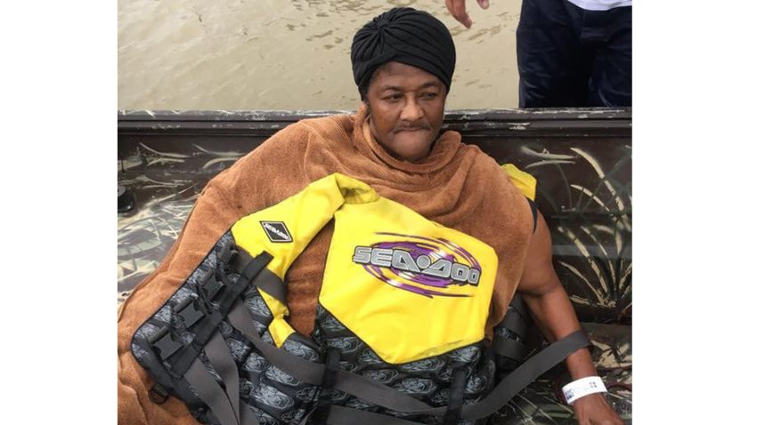 Joshua Lincoln posted this image on Facebook of a woman he said the Cajun Navy rescued after finding her face down in the water. He identified her as Wilma Ellis.