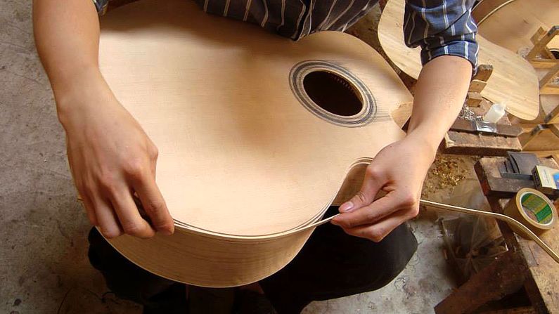 <strong>Slipping standards: </strong>As business is burgeoning,<strong> </strong>the biggest worry for Anh is the decline in quality. "There are too many people making too many guitars and the quality isn't always there anymore," he says.