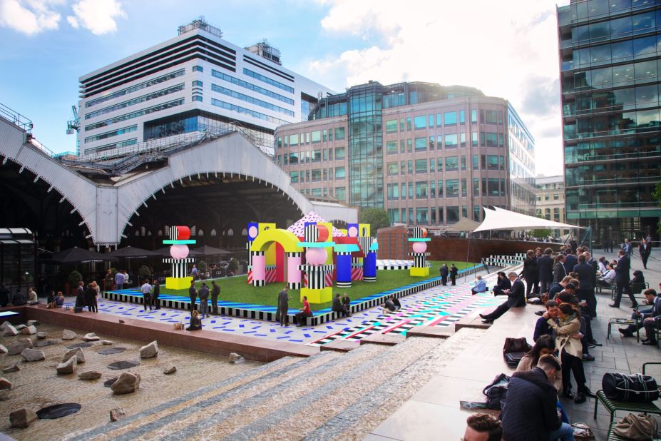 Camille Walala, a designer known for her exuberantly colorful printed work, is responsible for one of this year's London Design Festival Landmark Projects in the heart of the City of London. Villa Walala will see Exchange Square filled with inflatable vinyl blocks featuring bright colors and geometric patterns.