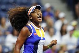 Naomi Osaka during her match Tuesday against last year's champ.