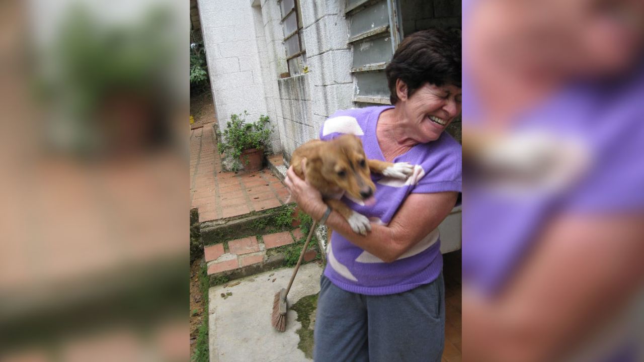Paula Solis, holding one of her beloved animals, in late 2008.