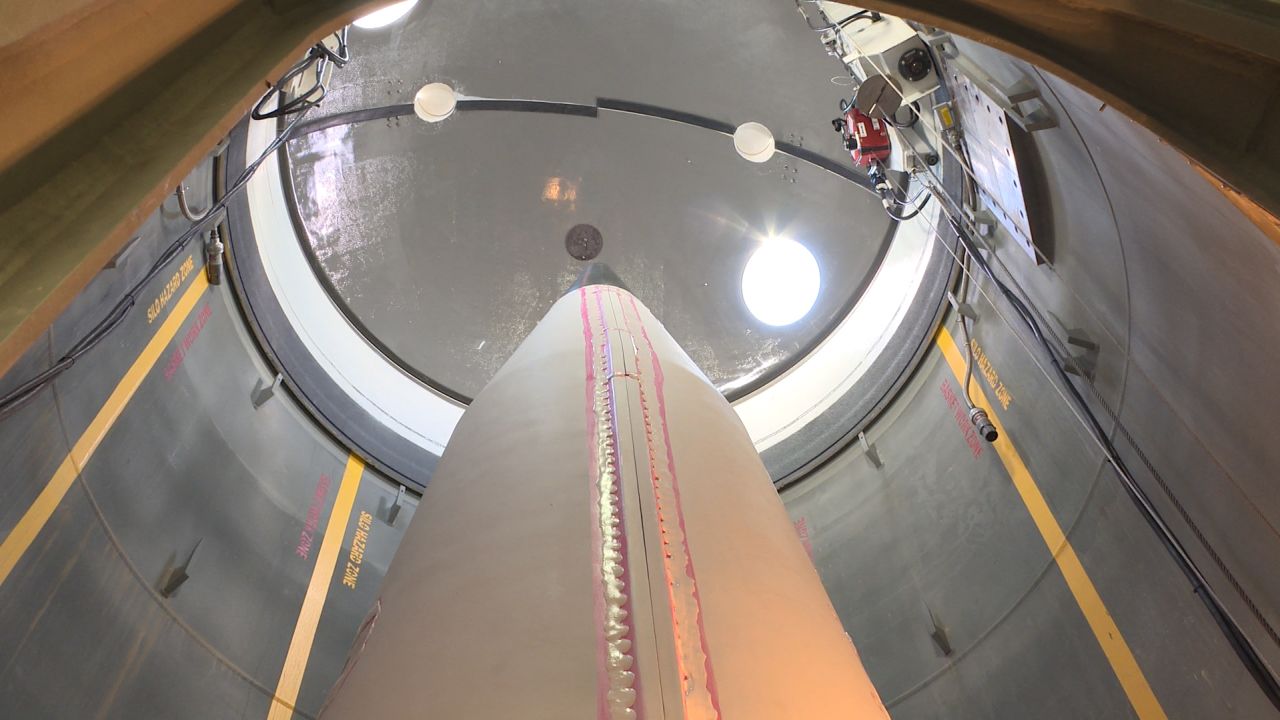 Thirty-eight interceptor missiles lie under the frozen ground, pointed to the sky and ready for launch.