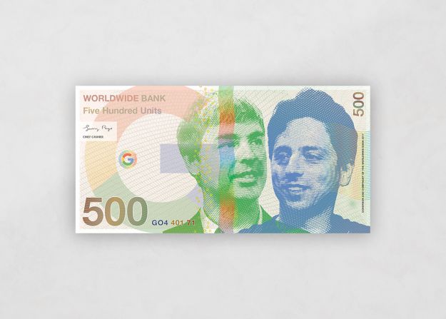 Google founders Larry Page and Sergey Brin star on the 500 note.