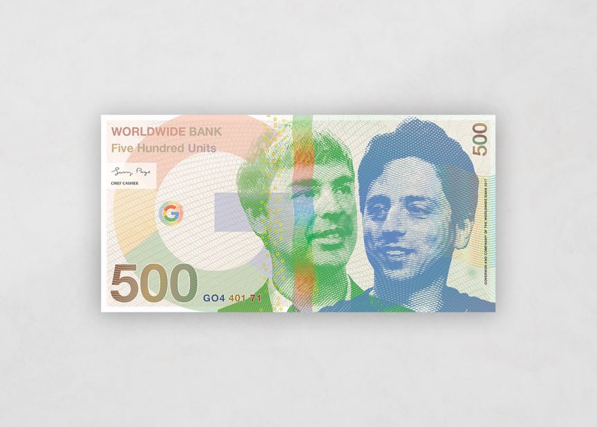 Google founders Larry Page and Sergey Brin star on the 500 note.