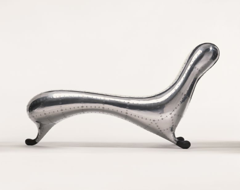 Lockheed Lounge (1988). Made out of riveted aluminum sheets, the Lockheed Lounge gained international fame in 1993 when Madonna used it in the music video for her track Rain. It became the world's most expensive design item in 2015 when it was sold at auction for £2,434,500 ($4.69 million). 