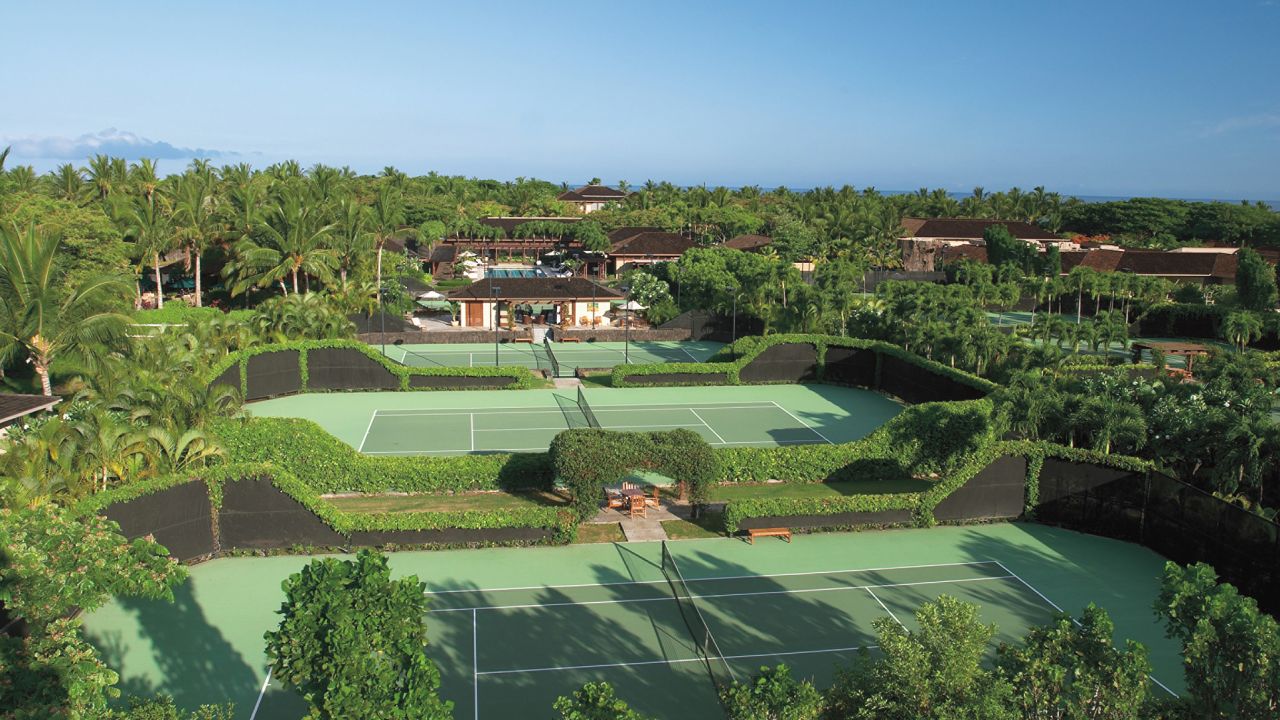 The Hualalai Tennis Club has eight Rebound Ace surface courts (the same surface as the courts at the Australian Open).