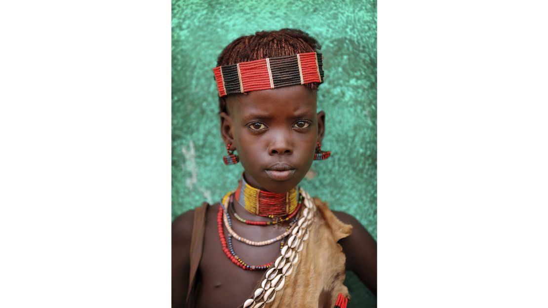 A girl from the Hamar tribe in southwest Ethiopia.